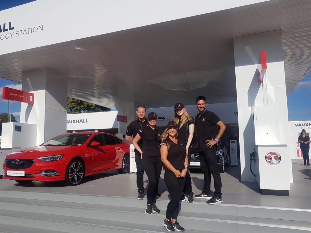 Aesthetics event product demonstrators in car showroom