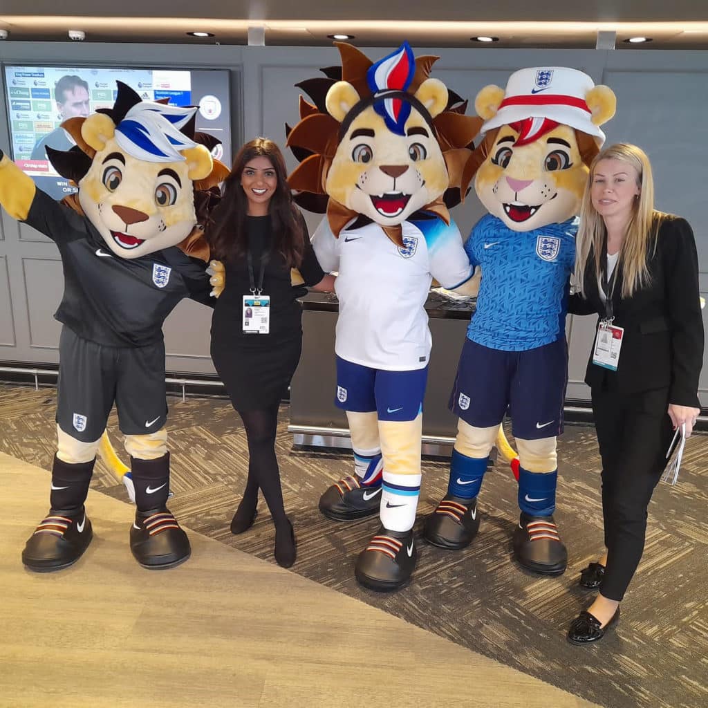 aesthetics event staff with mascots